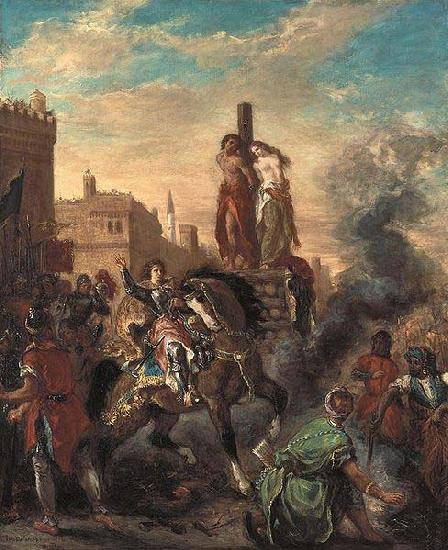 Eugene Delacroix Clorinda Rescues Olindo und Sophronia oil painting picture